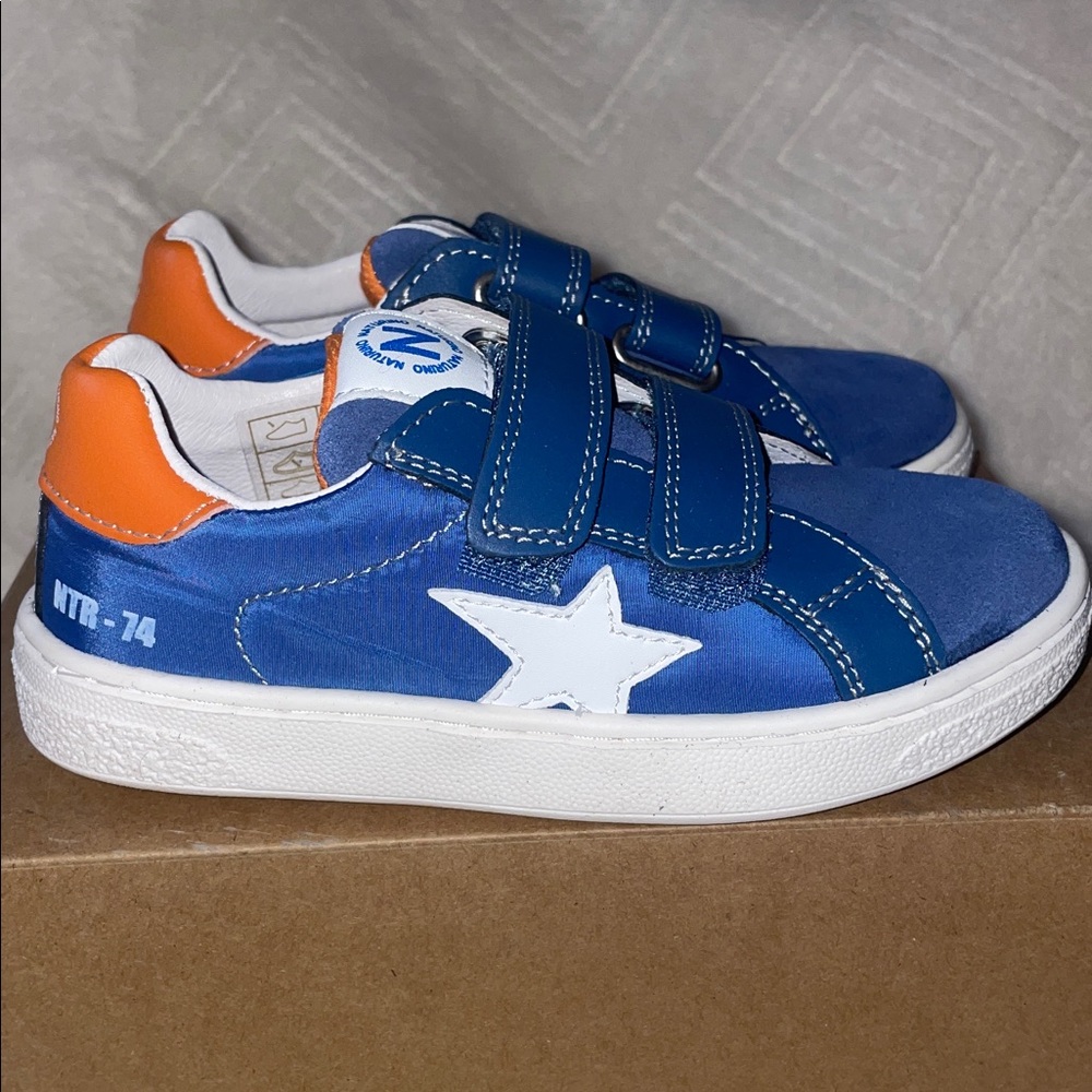 NWT NATURINO PINN Sneaker in Azure-White-Orange - Picture 8 of 13